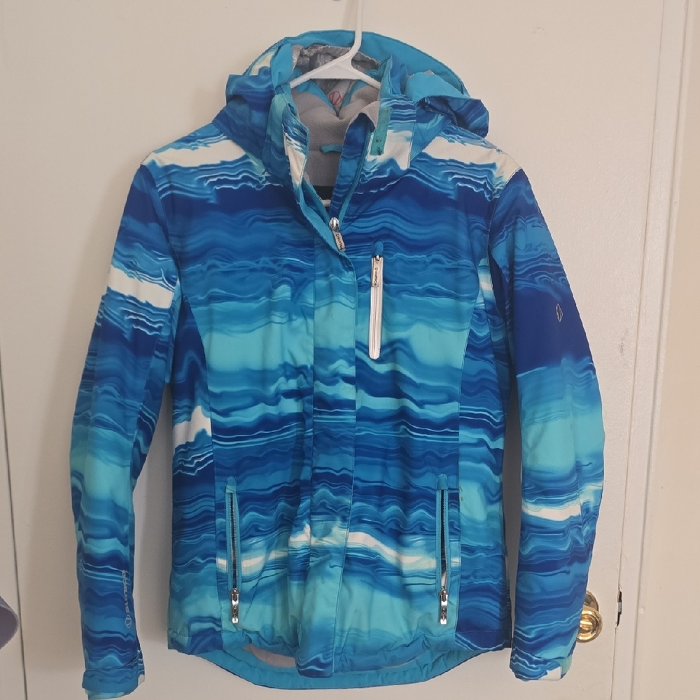 Sunice Blue Multi-Striped Women's Ski Jacket